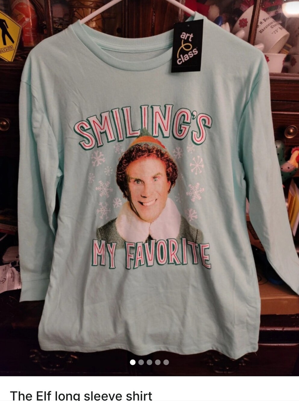art class Mint Green Long Sleeve Graphic Tee - 'Smiling's My Favorite'